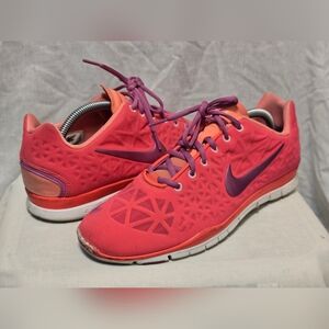 Nike Free Tr Fit 3 Womens Sz 10.5 Pink Purple 5.0 Running Shoes 555158-603
